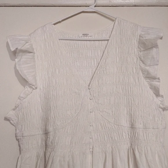 AVARA White Ruffled Cap Sleeve Dress Size XX-Large - Picture 2 of 14